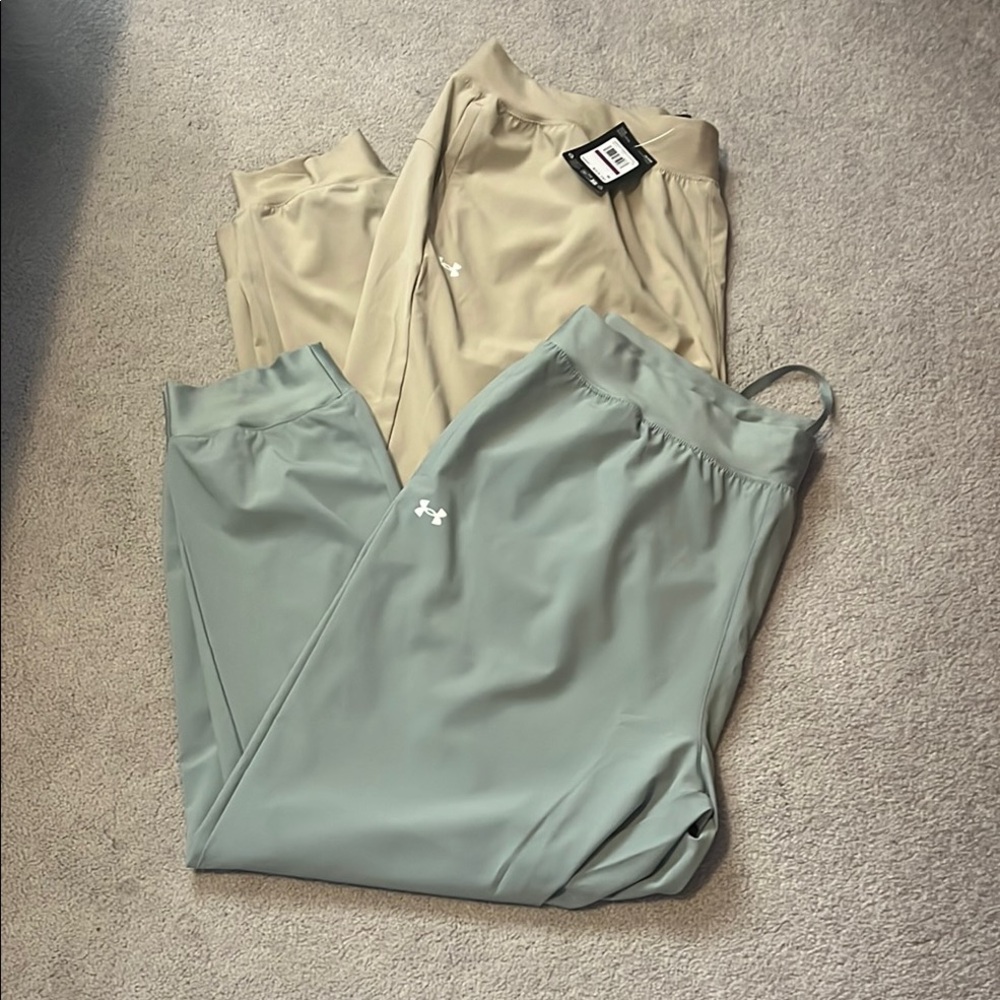 Under Armour Ankle & Cropped Pants in Beige and Light Gray